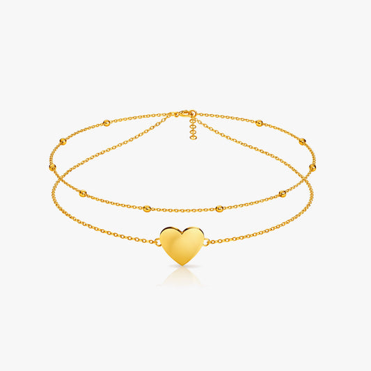 Elin Silver Heart Anklet