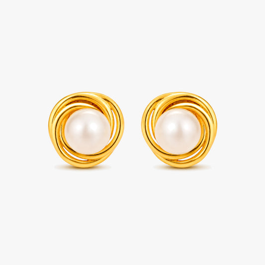 Bryn Silver Pearl Earrings