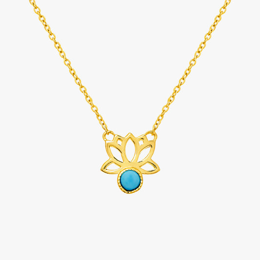Lily Silver Magnesite Floral Necklace