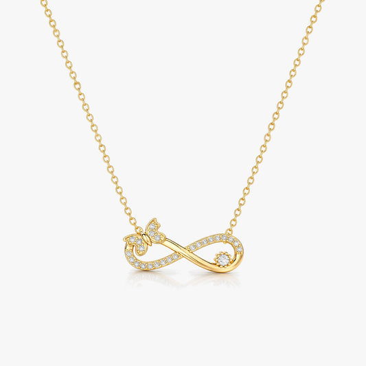 Dami Silver Zirconia Infinity Necklace