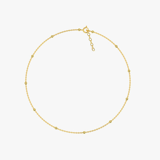 Qiva Silver Beads Anklet