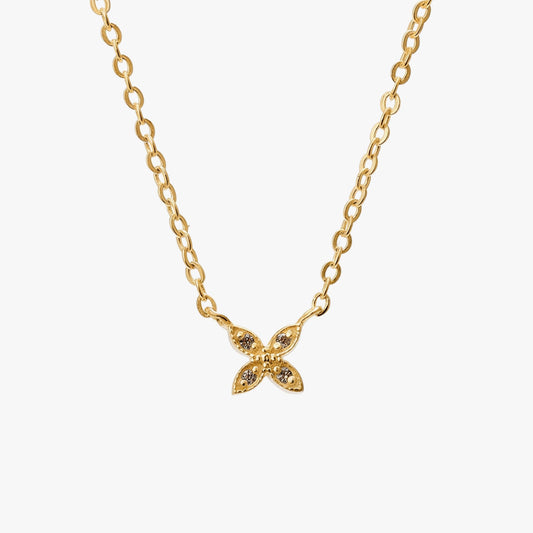 Lily Silver Floral Zirconia Necklace