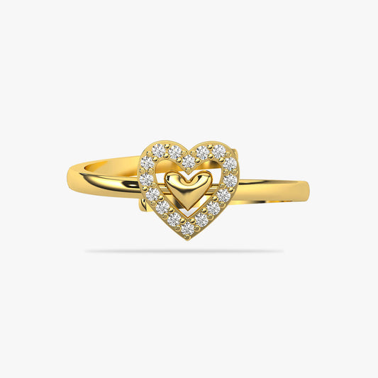 Miva Silver Heart Adjustable Ring