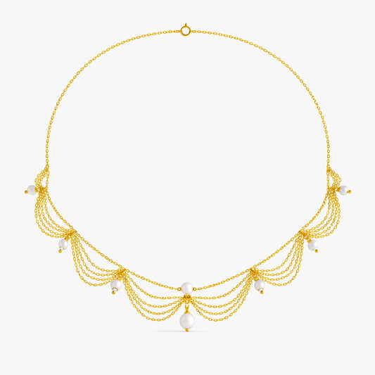 Lily Silver Synthetic Pearl Necklace