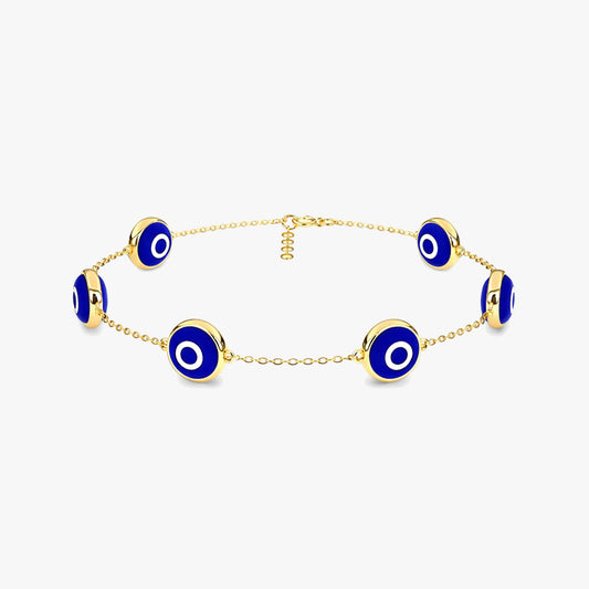 Taro Silver Evil Eye Anklets