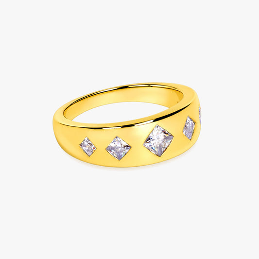 Lia Silver Zirconia Adjustable Ring