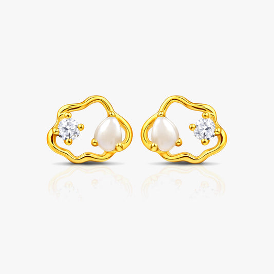 Lily Silver Zirconia Pearl Earrings