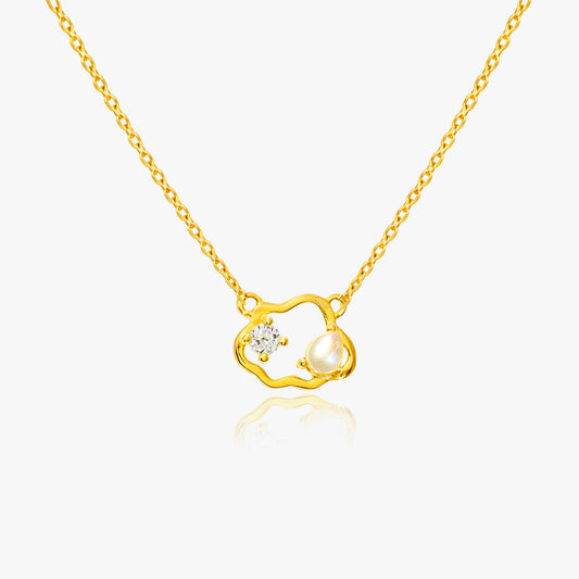 Zoe Silver Pearl Necklace