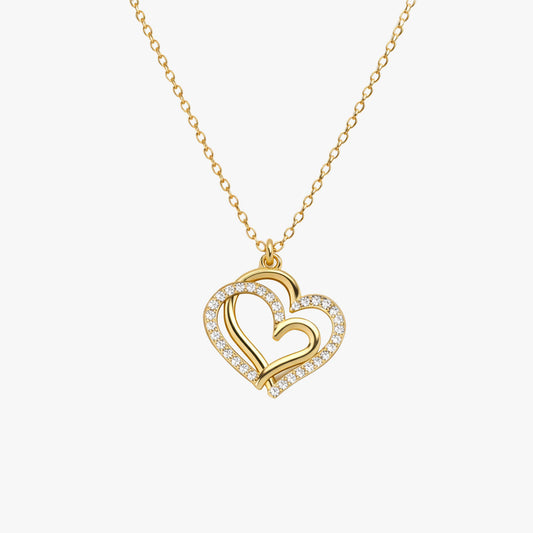 Aoni Silver Heart Zirconia Necklace