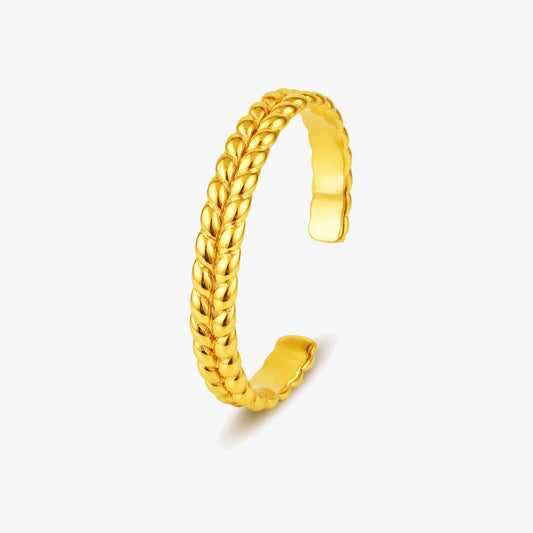 Ria Silver Embossed Cuff Bangle