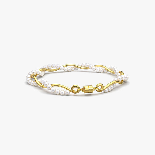 Evelyn Silver Pearl Bracelets