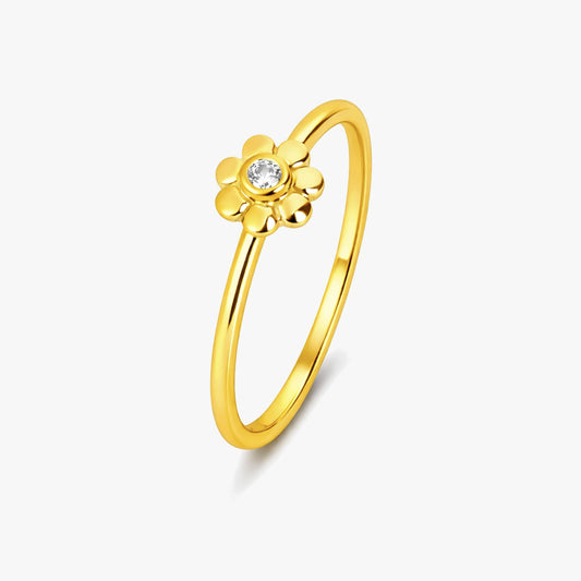 Rae Silver Floral Adjustable Ring