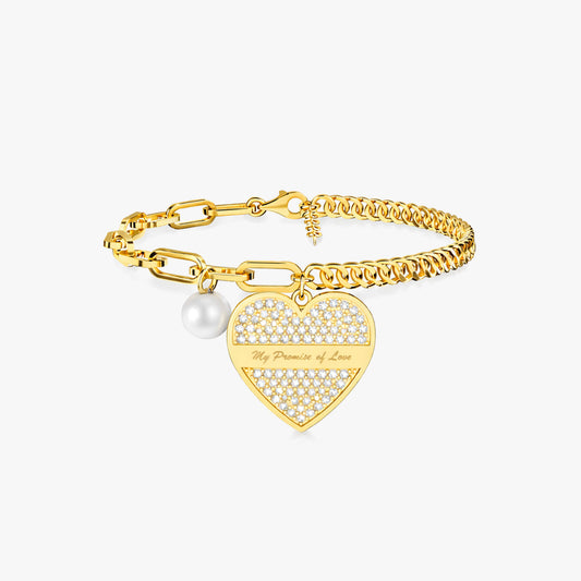 Cyna Silver Pearl Bracelet