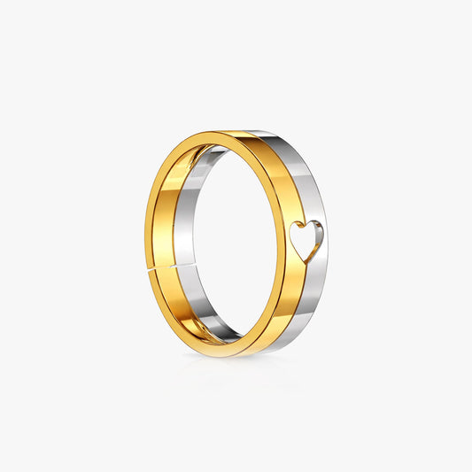Geya Heart Adjustable Two Tone Ring