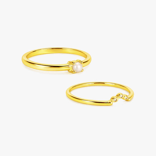Nora Silver Adjustable Ring Set