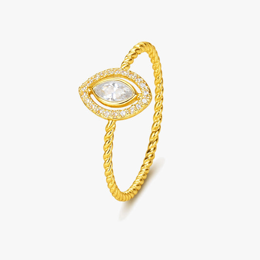 Mia Silver Zirconia Adjustable Ring