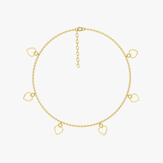 Qeya Silver Heart Anklet