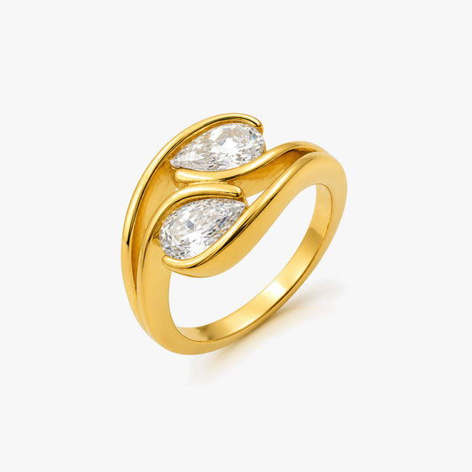 Myra Silver Diamond Adjustable Ring