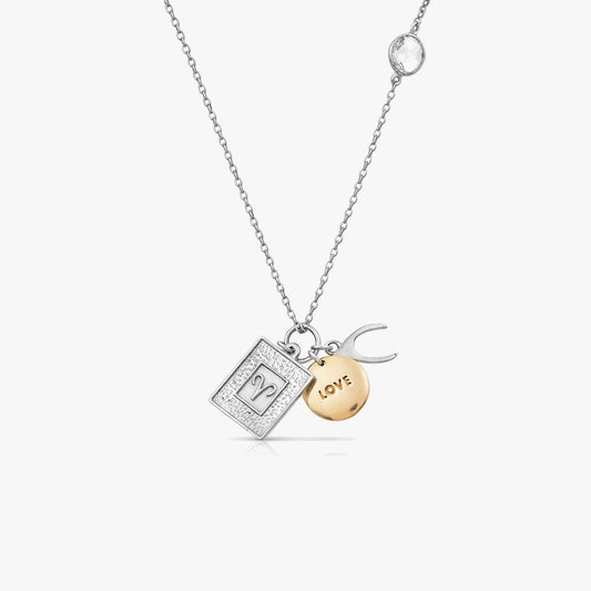 Tara Two Tone Aries Zodiac Necklace