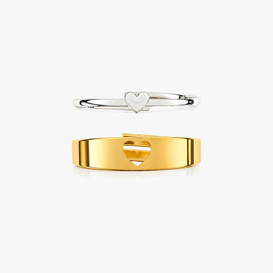 Havi Silver Adjustable Two Tone Ring Set