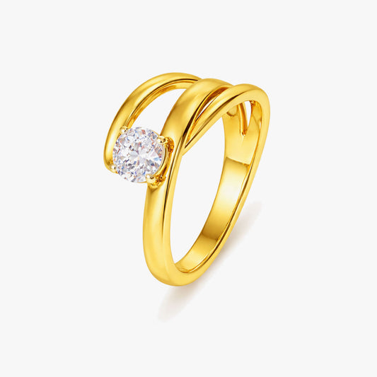 Moe Silver Diamond Adjustable Ring