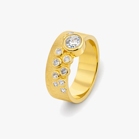 Ora Silver Diamond Adjustable Ring