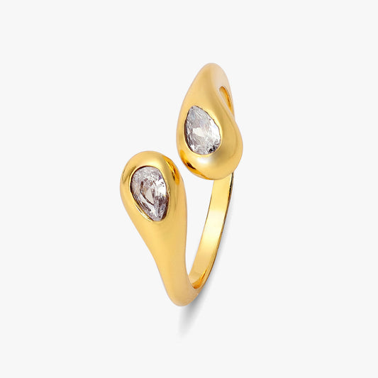 Zoe Silver Diamond Adjustable Ring