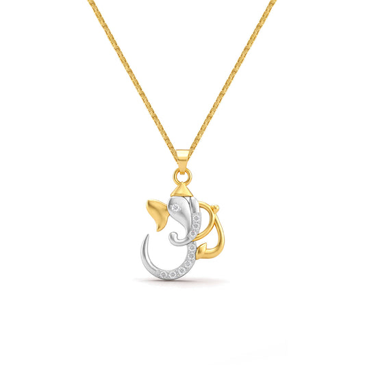 Axto Two Tone Ganesh Necklace