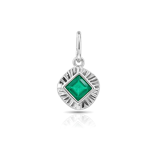Anna Silver Emerald Pendant