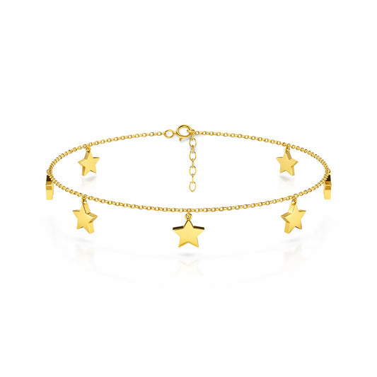 Anvi Silver Star Anklet