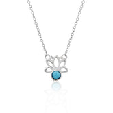 Lily Silver Magnesite Floral Necklace