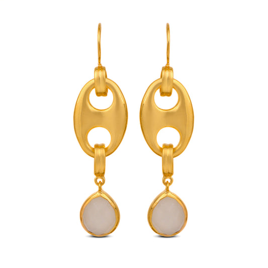 Sia Silver Moon Stone Earrings
