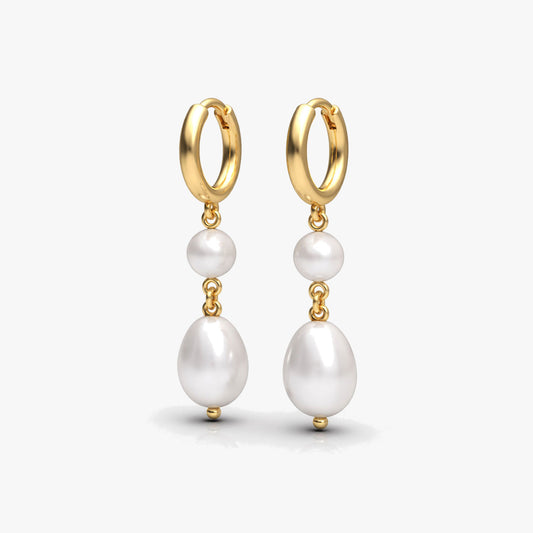 Anna Silver Dangle Pearl Earrings