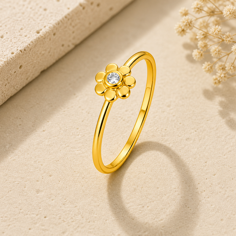 Rae Silver Floral Adjustable Ring