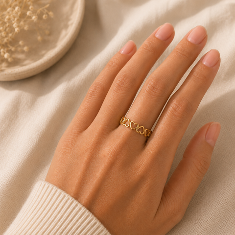 Mora Silver Heart Adjustable Ring