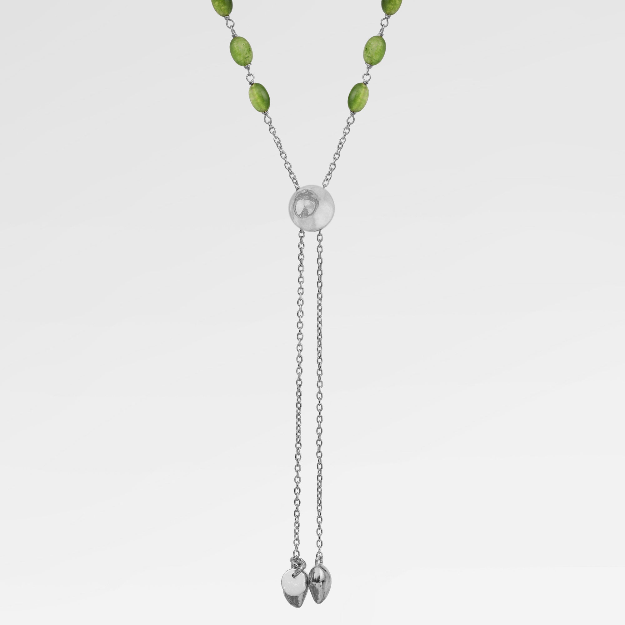 Grace Gold Plated Olive Quartz Beaded Necklace