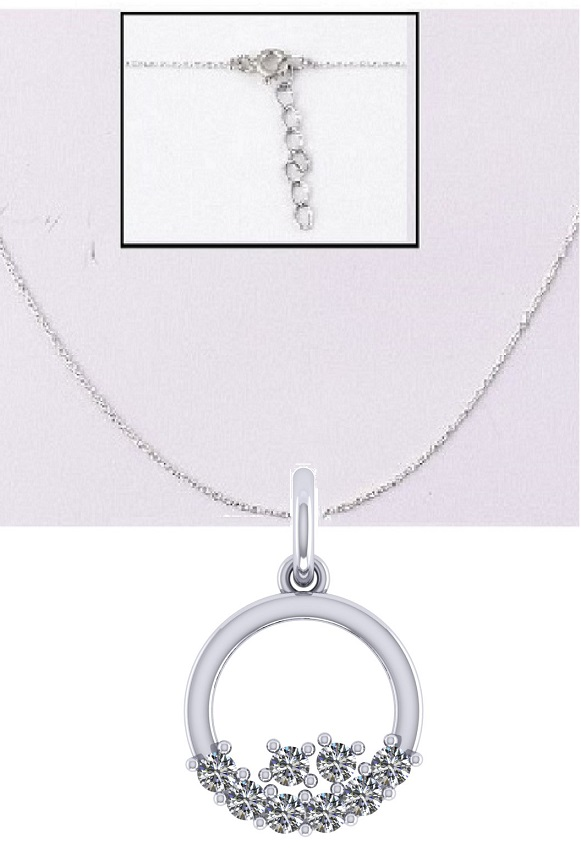 Ava Sterling Silver White Cubic Zirconia Necklace