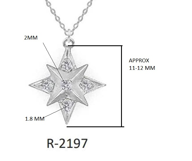 Ella Sterling Silver White Cubic Zirconia Star Necklace