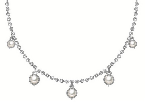 Lucy Sterling Silver Elegant Pearl Necklace