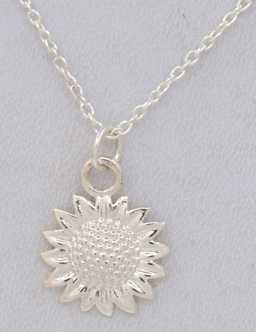 Ava Sterling Silver Sun Flower Pendant