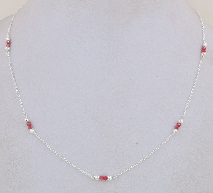 Anna Sterling Silver Crystal Necklace