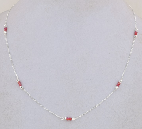 Anna Sterling Silver Crystal Necklace