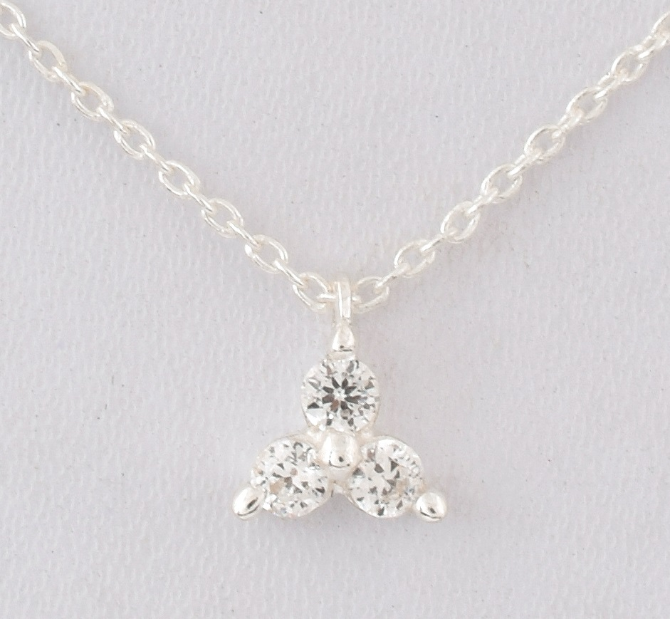 Mia Sterling Silver White Cubic Zirconia Necklace