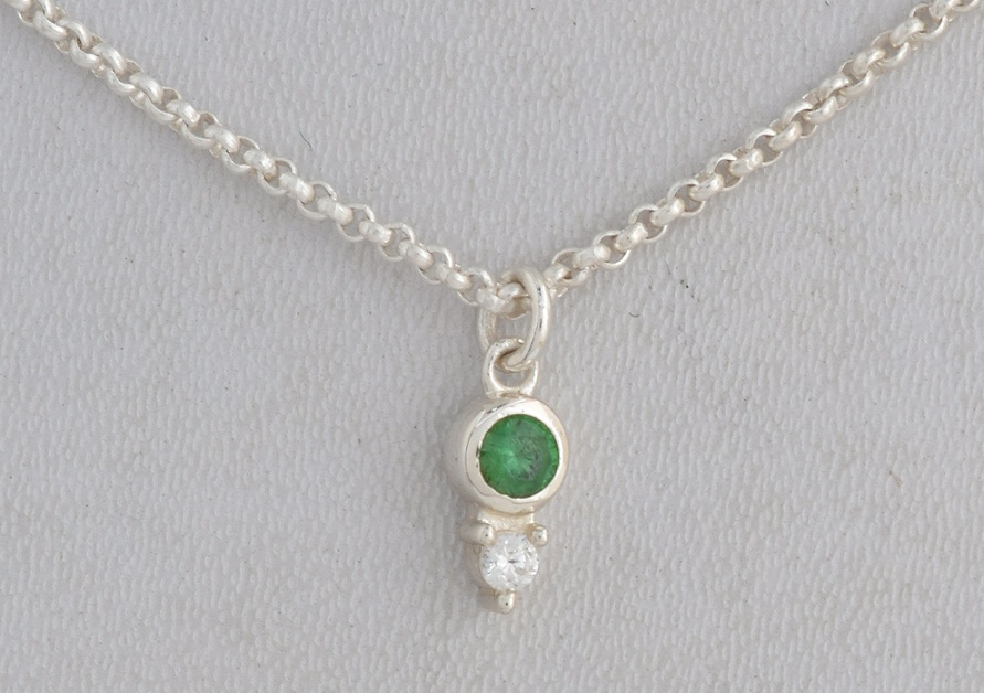 Lucy Sterling Silver White Emerald Cubic Zirconia Necklace