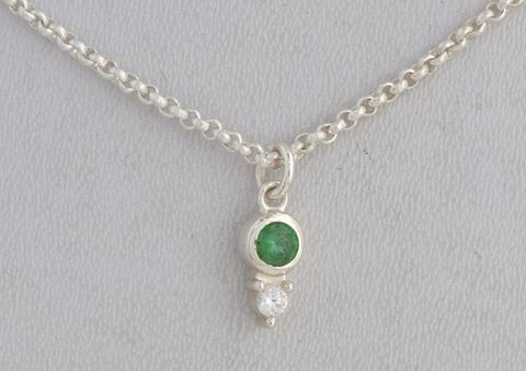 Lucy Sterling Silver White Emerald Cubic Zirconia Necklace