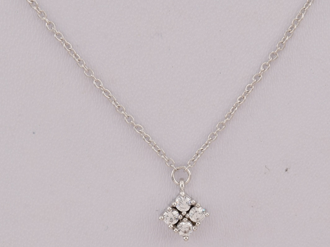 Lily Sterling Silver White Cubic Zirconia Necklace