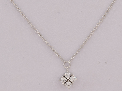 Lily Sterling Silver White Cubic Zirconia Necklace