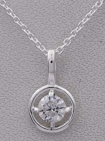 Zia Sterling Silver White Cubic Zirconia Necklace