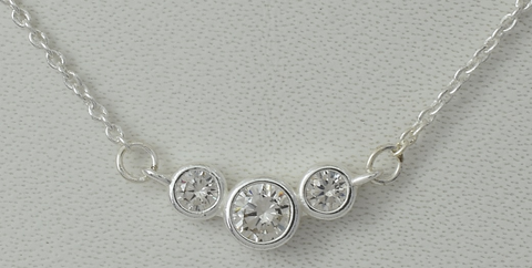 Ara Sterling Silver White Cubic Zirconia Necklace