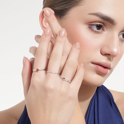 Nyra Silver Adjustable Ring Set